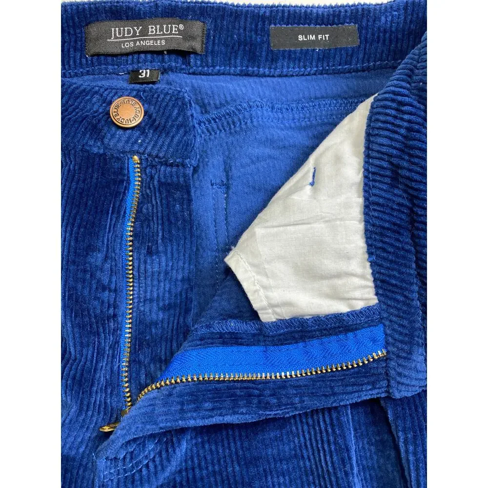 Judy Blue High Waist Corduroy Ankle Pants Slim Fit Sz 31 Academia Classic Preppy